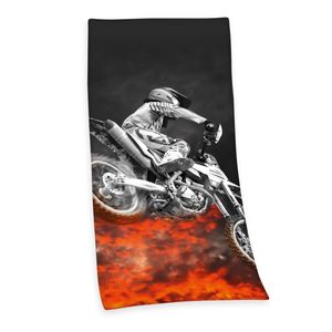 Herding Young Collection "Motocross" Badetuch / Strandtuch / Handtuch, 100% Baumwolle ( Velours ), 75x150 cm