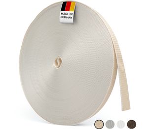 BAUHELD® 50m Rolladengurt 23mm - Beige [Hergestellt in Deutschland]