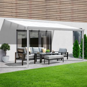 HOME DELUXE - Terrassenüberdachung 312 x 303 x 226 / 278 cm Weiß Terrassendach Überdachung Carport HOME DELUXE - Terrassenüberdachung 312 x 303 x 226 / 278 cm Weiß Terrassendach Überdachung Carport