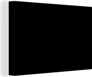 MuchoWow® - Leinwandbilder - Schwarz - Einfarbig, Wandbild, Wanddeko Bilder Wohnzimmer, 120x80 cm