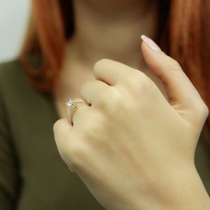 0,40 Carat Diamant Solitär Ring Meisterwerk 14 Karat Weißgold - 59 (18,80 mm)