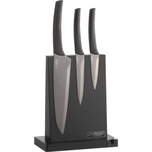JEAN DUBOST Fusion Knife Block + 3 Messer - Schwarz