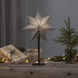 Gwiazda stojąca szara OZEN 55 cm wysokości metalowa podstawa wymienne żarówki LED E14