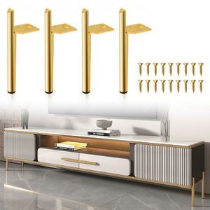 Jiubiaz Möbelfüße Tischbeine in Gold 20cm höhenverstellbar Schrankfüße Sockelfüße