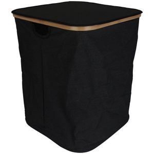 Wäschekorb schwarz 75L faltbar mit Deckel Wäschetruhe Wäschesammler Wäschebox Wäschetonne Wäschekiste
