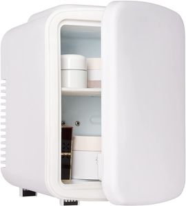 ONVAYA® Mini Kühlschrank | Minibar | Tischkühlschrank | Kosmetik Kühlschrank | kleiner Kühlschrank für Zimmer, Auto, Camping | 4 Liter | Weiß | Kühl- und Heizfunktion