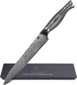 Damascus Kochmesser 20 cm 67 Lagigen Damaszener Stahl mit Geschenkbox von WOLFCUT
