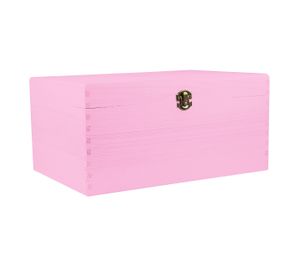 Holzbox mit Deckel rosa - aus Naturholz, Holzkiste Aufbewahrungsbox Deko Holz-Kiste Box , Größe wählen:32 x 23 x 16 cm