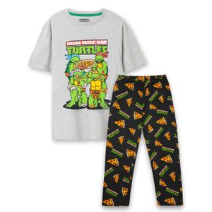 Teenage Mutant Ninja Turtles - Schlafanzug für Herren NS7607 (XXL) (Schwarz/Grau)