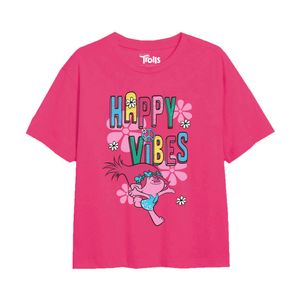 Trolls - "Happy Vibes" T-Shirt für Mädchen TV2457 (128) (Fuchsie)