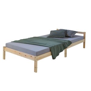 Homestyle4u 888, Drevená posteľ 90x200, posteľ s lamelovým roštom, prírodná, masívne borovicové drevo