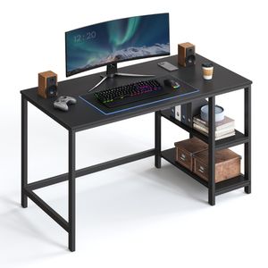 VASAGLE Computertisch Schreibtisch mit 2 Regale 120 x 75 x 60 cm Schwarz