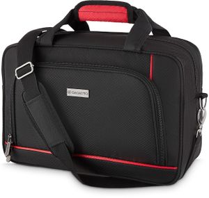 Zagatto Qualität Kleine schwarz Reisetasche für RYANAIR und mehr 40x20x25 20L Handgepäck Handtasche Mehrzwecktasche Schutzfüßen und Kofferbefestigung