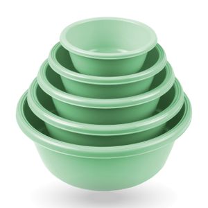 Rührschüssel im ( 5er ) Set, Teigschüsseln, 5er-pack Kunststoff Mixing Bowl Set ( 0,7L - 6L ), Stapelbare Salatschüssel Servierschalen für Küche