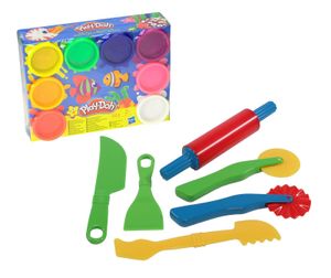Play-Doh 8er Pack Regenbogen Knete mit Knetwerkzeug Knetmesser Modellierwerkzeug im Set