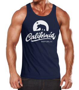 Herren Tank-Top California Republic Bear Kalifornien Bär Sommer Muskelshirt Muscle Shirt Neverless®  XL