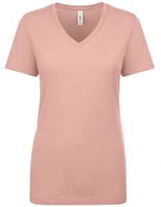 Damen Ideal V Neck-T, Leichter Jersey - Farbe: Desert Pink - Größe: L