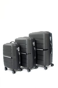 AttitudeZ EliteZ Schwarz Kofferset 3tlg Trolley Reisekoffer Hartschale S M L Koffer | TSA Schloss | erweiterbar