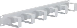 Triton RAC-VP-X21-A1 Kabelführungsplatte, Triton RAC-VP-X21-A1, 1HE mit 6 St. Metallbügeln 40x70mm, lichtgrau