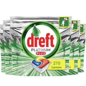 Dreft Platinum Plus Spülmaschinentabs Zitrone – 270 Stück (15 x 18) – Vorteilspackung