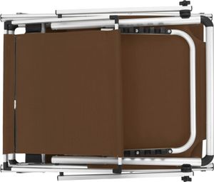 vidaXL Klappbare Sonnenliegen mit Dach 2 Stk. Alu Textilene Braun vidaXL Klappbare Sonnenliegen mit Dach 2 Stk. Alu Textilene Braun
