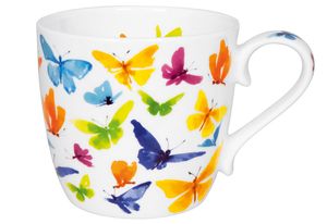 Könitz Becher Victoria Lowe - Butterfly, Tasse, Kaffeebecher, Bone China, Bunt, 450 ml, 11 2 057 2705