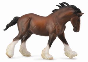 Collecta pferde: Clydesdale Hengst 20 cm braun