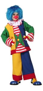 W3634-164 bunt Kinder Clown Kostüm Spaß Anzug Gr.164