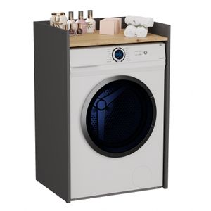 CDF Waschmaschinenschrank Pola NP | Farbe: Anthrazit - Eiche Artisan | Moderner Schrank über der Waschmaschine | Ablagefläche