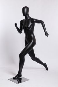 PF-O-8 abstrakt weiblich laufend weiblich sportlich  Schaufensterpuppe schwarz matt