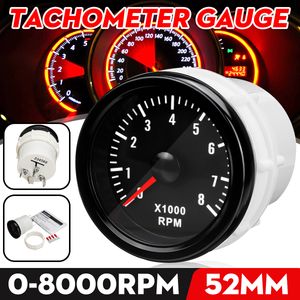 obrotomierz 52mm Wyświetlacz Dodatkowy przyrząd Prędkościomierz Silnik benzynowy 8000RPM 12V