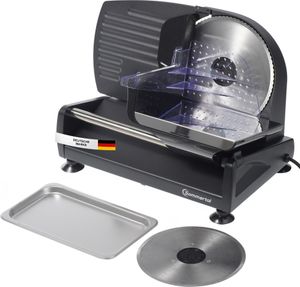 Sommertal Allesschneider AS190 DUAL 200 W Edelstahlmesser mit Wellenschliff und glatten Schliff, platzsparend, elektrische Schneidemaschine Brotschneidemaschine, Profi Aufschnittmaschine Modern 0-15mm Sommertal Allesschneider AS190 DUAL 200 W Edelstahlmesser mit Wellenschliff und glatten Schliff, platzsparend, elektrische Schneidemaschine Brotschneidemaschine, Profi Aufschnittmaschine Modern 0-15mm