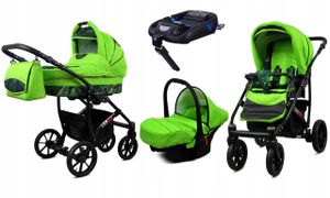 BabyLux® Largo | 4in1 Kinderwagen Bambimo | Green Leaf | Kombikinderwagen | Kinderwagenset | Isofix-