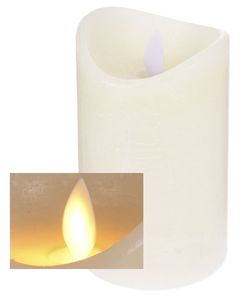 LED sviečka z pravého vosku krémová - 15 x 7,5 cm - adventná vianočná sviečka s časovačom a efektom blikajúceho plameňa