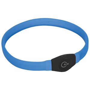 Halsband LED Langhaar blau Visio Light für langhaarige Hunde