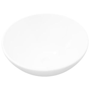 vidaXL Umývadlo keramické biele okrúhle