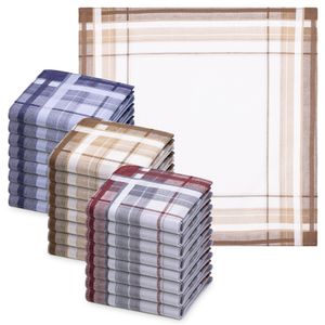 JEMIDI Taschentücher aus Baumwolle - 24x Stofftaschentücher im Set - Taschentuch aus Stoff für Herren - Herrentaschentücher wiederverwendbar - versch. Farben