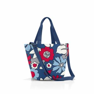 reisenthel shopper XS, taška, kabelka, nákupní taška, polyesterová tkanina, Florist Indigo, 4 L, ZR4088