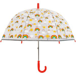 X-brella - Duhový tyčový deštník pro děti 1027 (jedna velikost) (průhledný/červený)