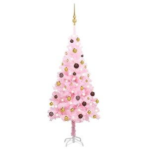 Cloris Designermöbel Künstlicher Weihnachtsbaum mit Beleuchtung & Kugeln Rosa 120cm 2024 Neu