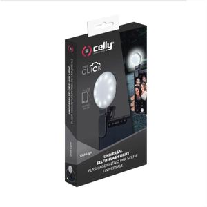 Celly Clicklight, Selfie-Licht, Schwarz, Jede Marke, LED, 400 mm, 250 mm