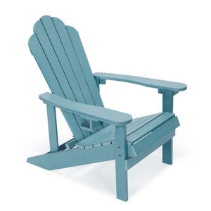Zehnhase Poly Lumber Adirondack Stuhl mit Getränkehalter, lichtbeständiger Lounge Stuhl, Allwetterstuhl für den Garten, Blau