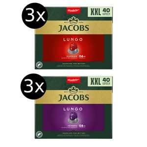 JACOBS Lungo 6 Classico + 8 Intenso - 240 Kapseln XXL-Pack Nespresso®* kompatibel