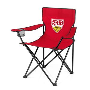 VfB Stuttgart Campingstuhl faltbar 80x50 cm für Festivals Angelausflüge Strand Wasserabweisend & robust Belastbar bis max. 100 kg rot mit Logo