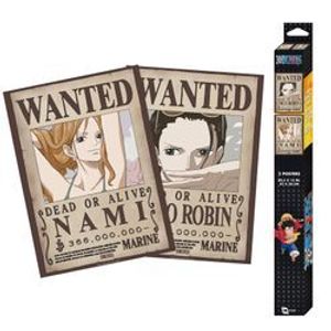 One Piece Poster-Set: Chibi Posters - Wanted Nami & Robin (52 x 38 cm)