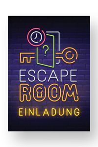 Escape Room Einladung, 12 Detektiv Einladungskarten zum Kinder-Geburtstag Jungen Mädchen, Exit Game Kinder Einladung