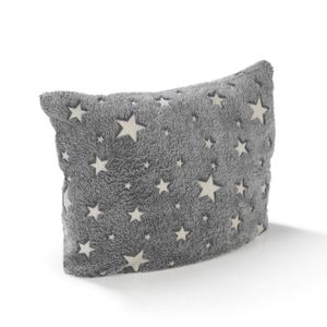 MAXXMEE Verwandlungskissen Glow in the dark - 38 x 34 cm - grau/weiß Kuscheldecke Kissen Wohndecke Decke Kuscheldecke xxl Kinder Leuchtdecke