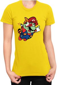 Mario Zombie Fly Damen t-shirt Super Mario Bros Luigi Bowser, M / Gelb