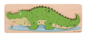 Bigjigs Toys Einlegepuzzle Krokodil mit Zahlen