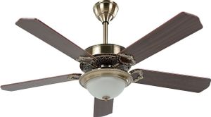 BELIANI Klasický stropný ventilátor so svetlom so zlatého a tmavého dreva a kovu s 5 lopatkami a diaľkovým ovládaním
